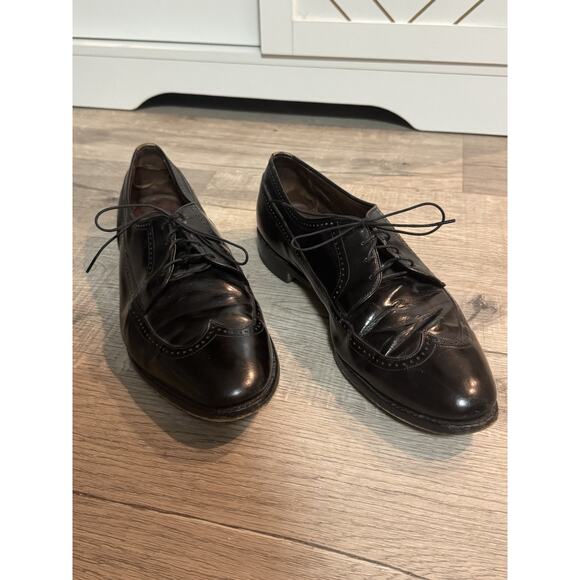 Allen Edmonds Vintage Richmond Oxford Wing Tip Dress Shoes 11 Black Italy main image 7
